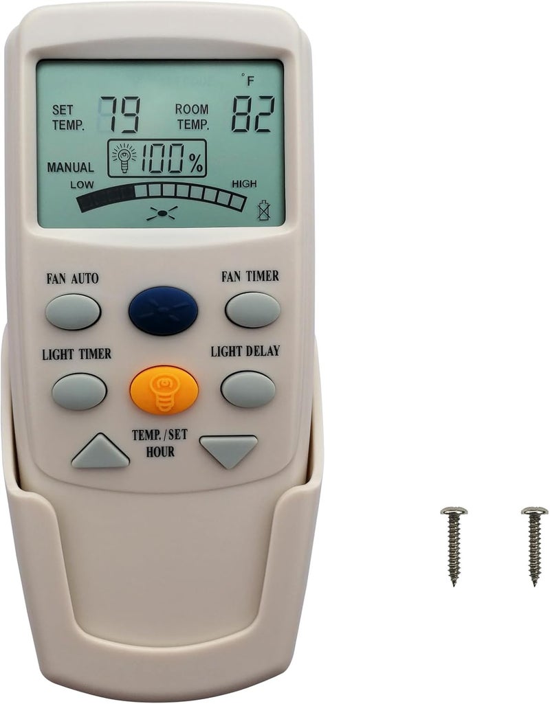 CENMING Replacement Remote for Hampton Bay Thermostatic Ceiling Fan Remote Control FAN-9T L3HFAN-9T,with Fan Timer Key 3-Speed LCD Display Temp 303.9MHz,No Light Dimmer,No Reverse (Remote Only) - Image 1